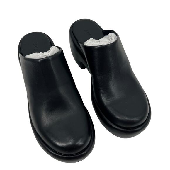 EVERLANE The Puffa Clog 100% Leather Black Slip On Platform Chunky Comfort 5.5 - Picture 9 of 13